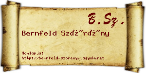 Bernfeld Szörény névjegykártya